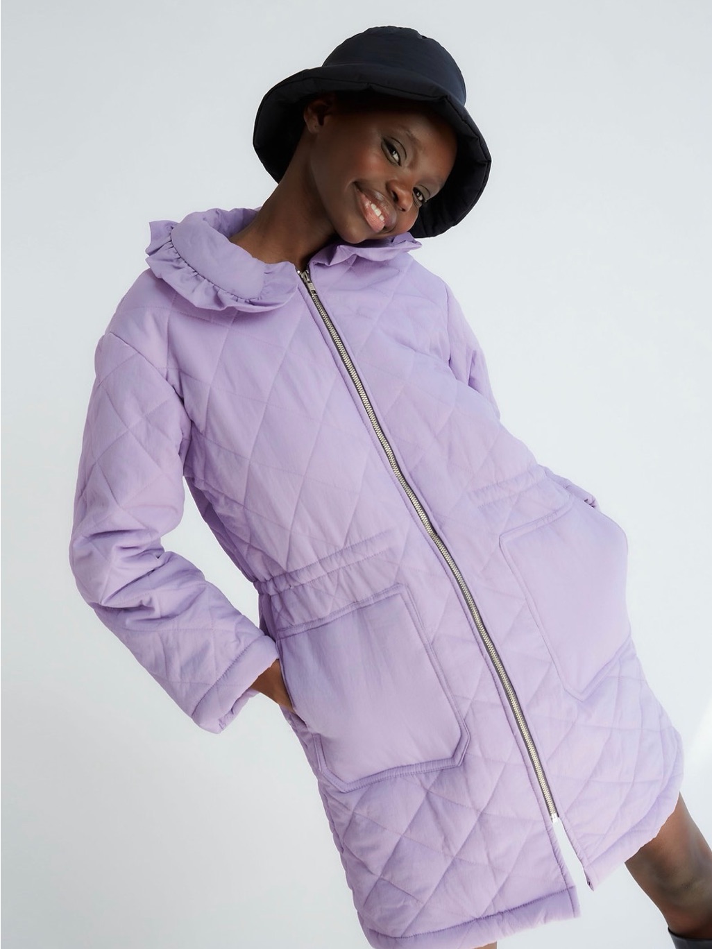 Tach Lavender Quilted Puffer Coat